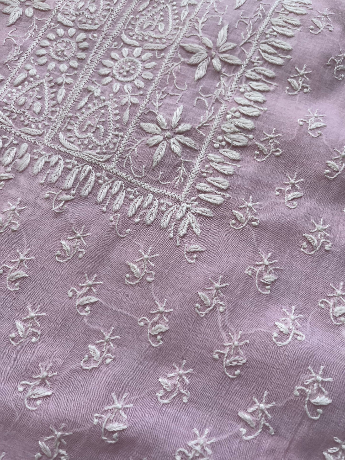 Chanderi Chikankari Kurta kota silk Dupatta