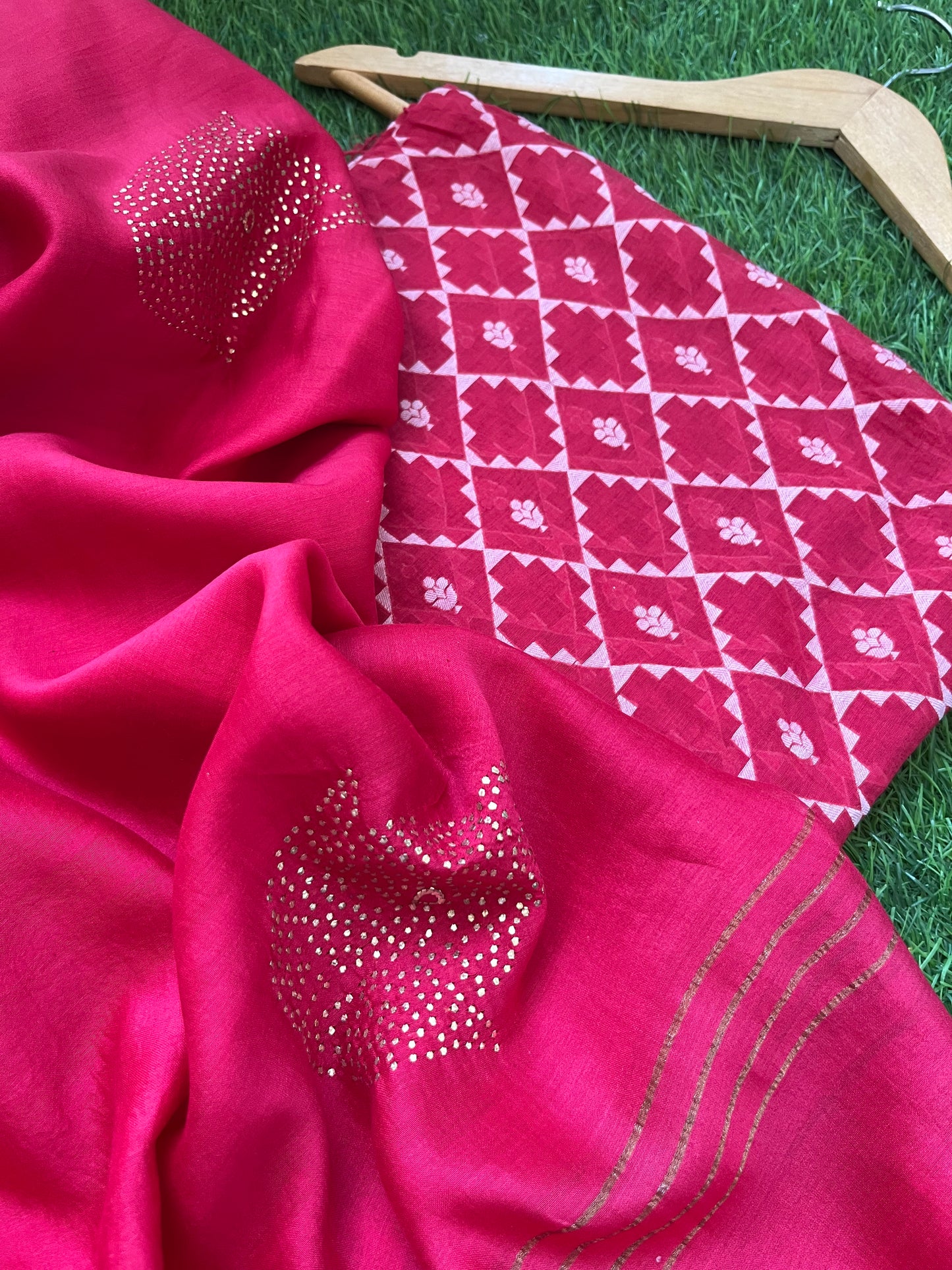 Jaamdani kurta mukaish dupatta