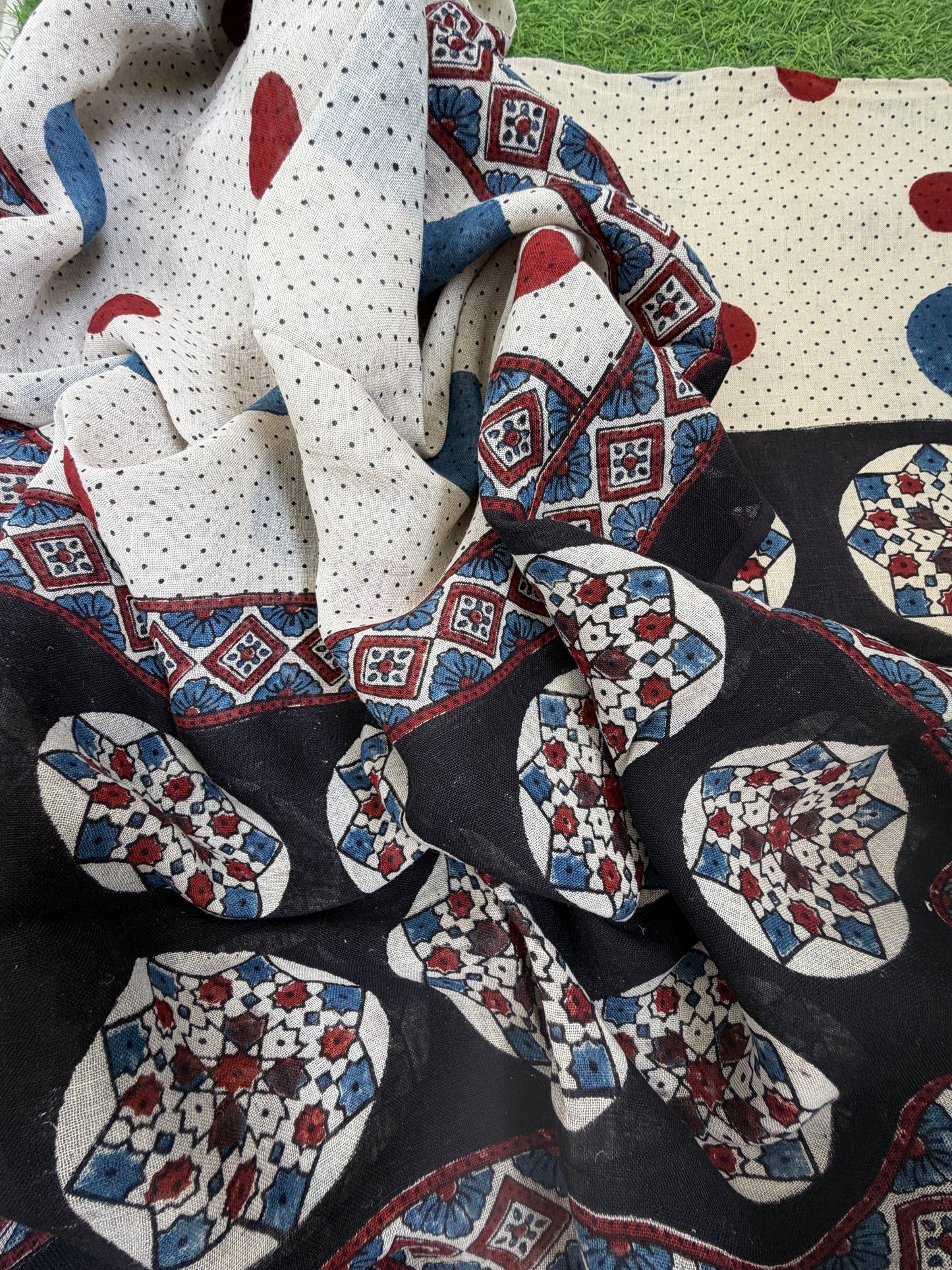 Linen Ajrakh Kurta and dupatta