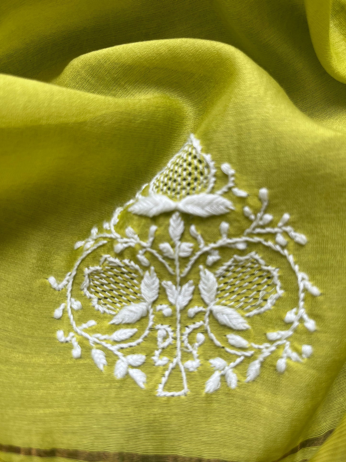 Chikankari Dupatta and indigo kurta bottom Fabric