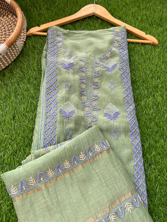 Chanderi Chikankari Kurta Dupatta