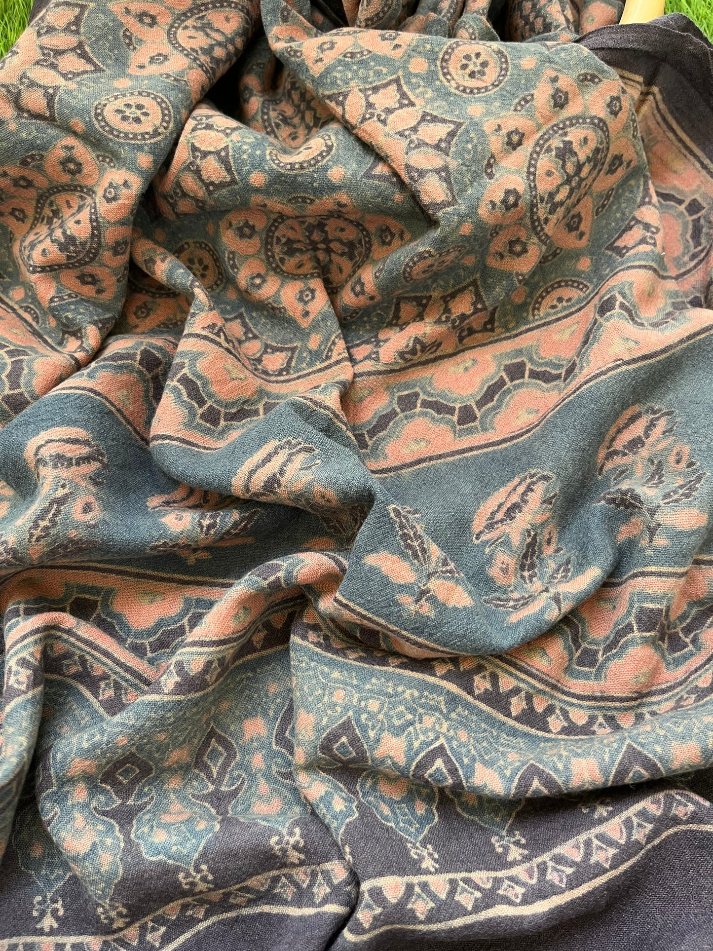 Handwoven ajrakh shawl