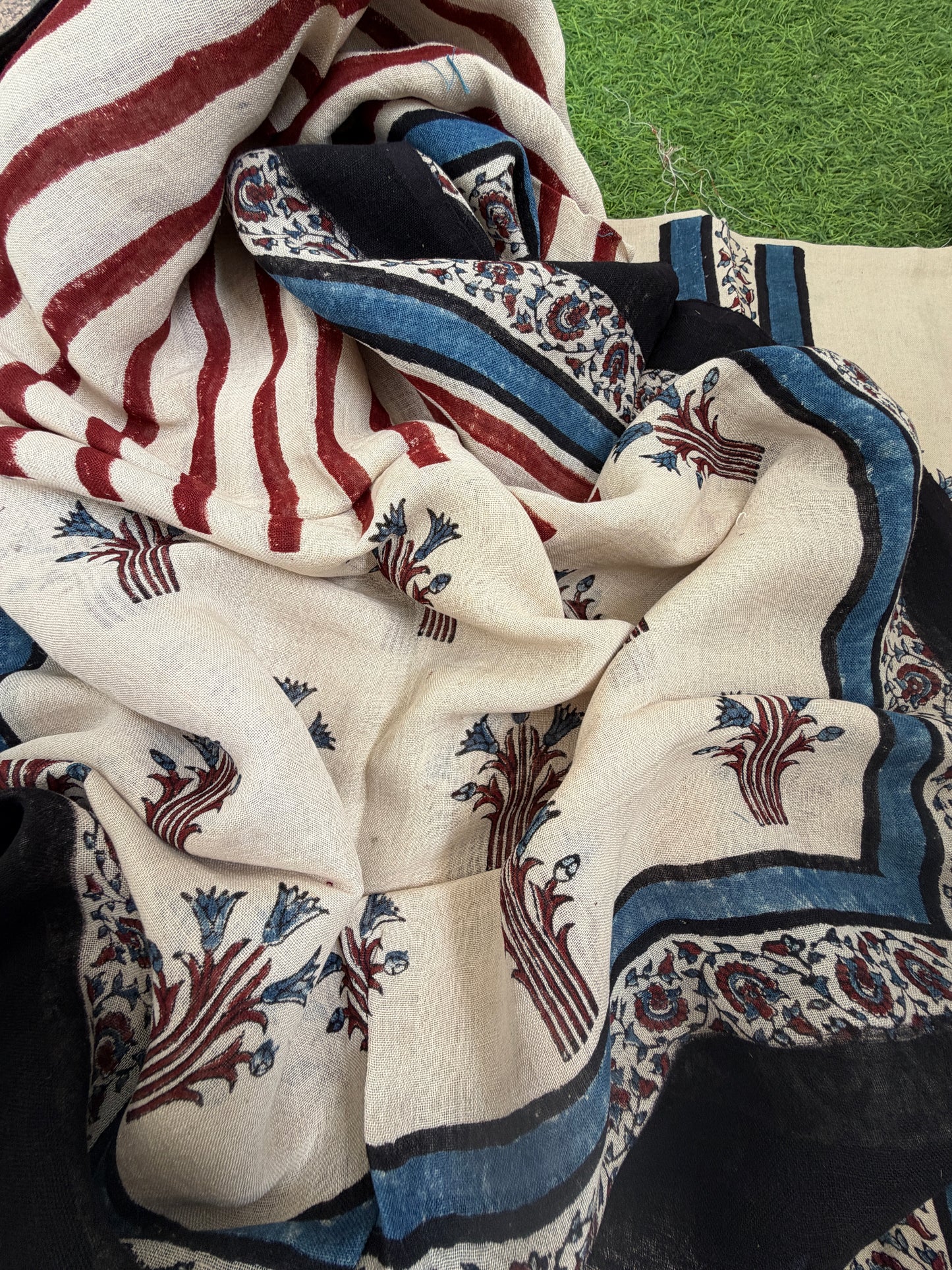 Linen Ajrakh Kurta and dupatta