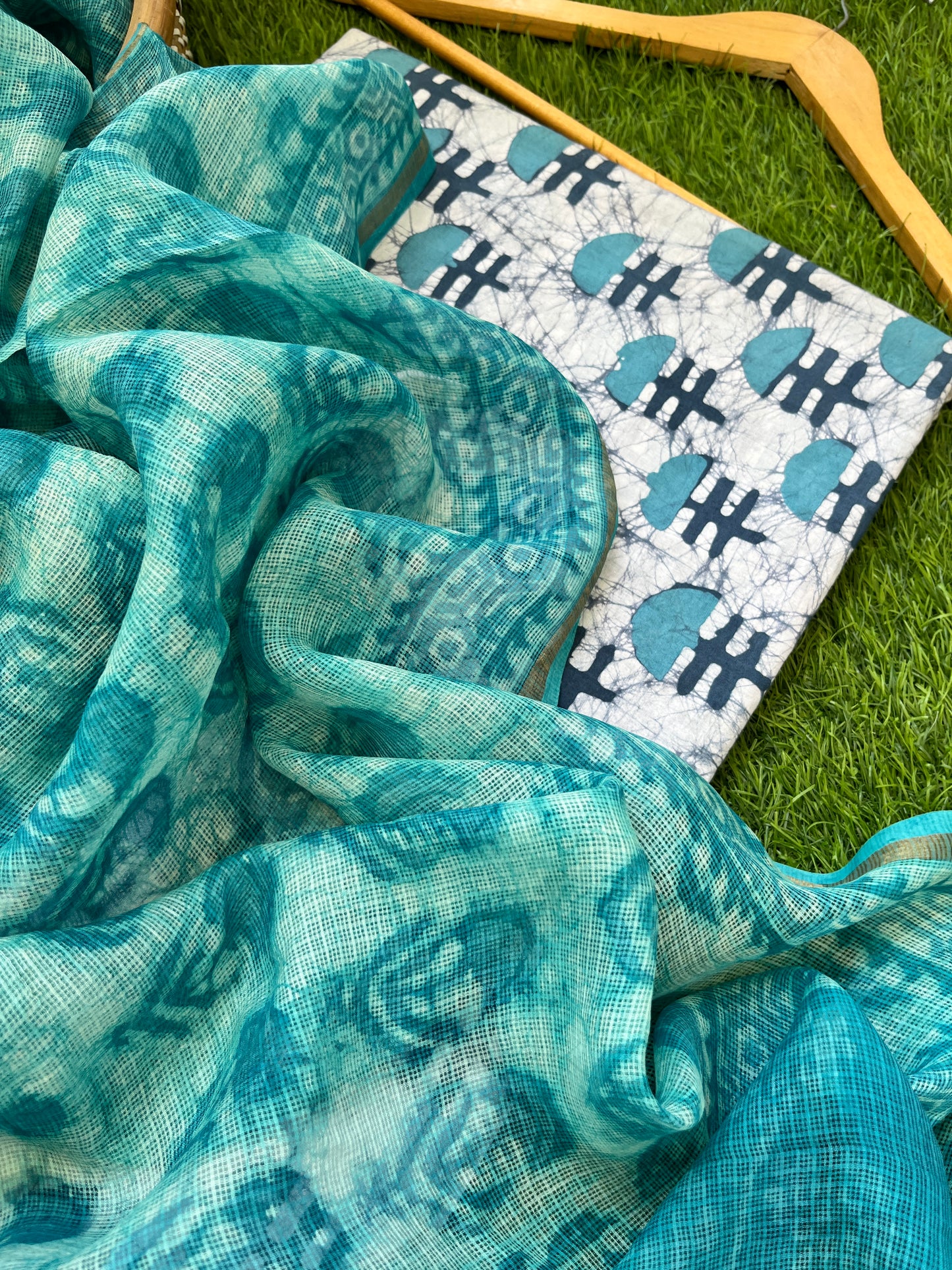 Cotton kurta bottom Kota silk dupatta