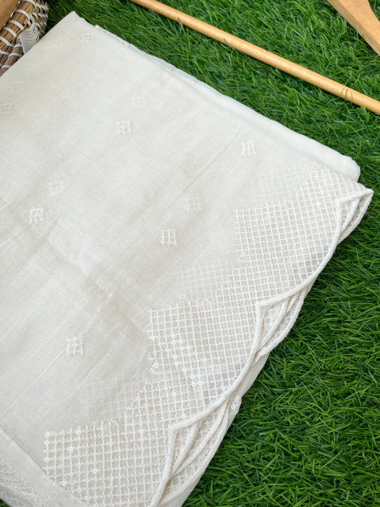 Mul scalloped Dupatta