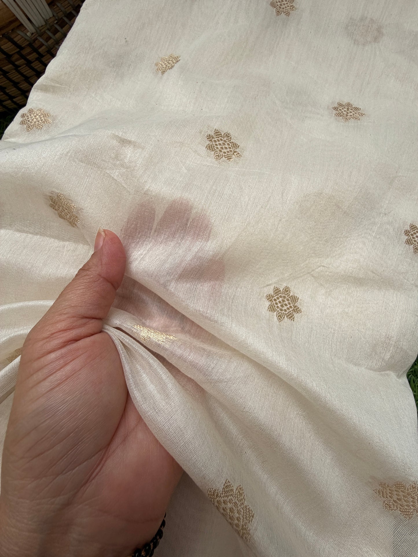 Chanderi banarasi booti fabric