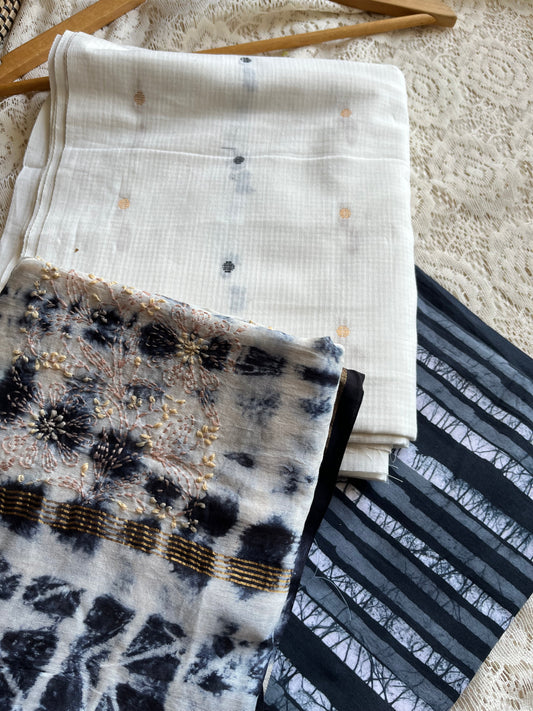 Mangalgiri Cotton kurta baatik bottom chikankari dupatta