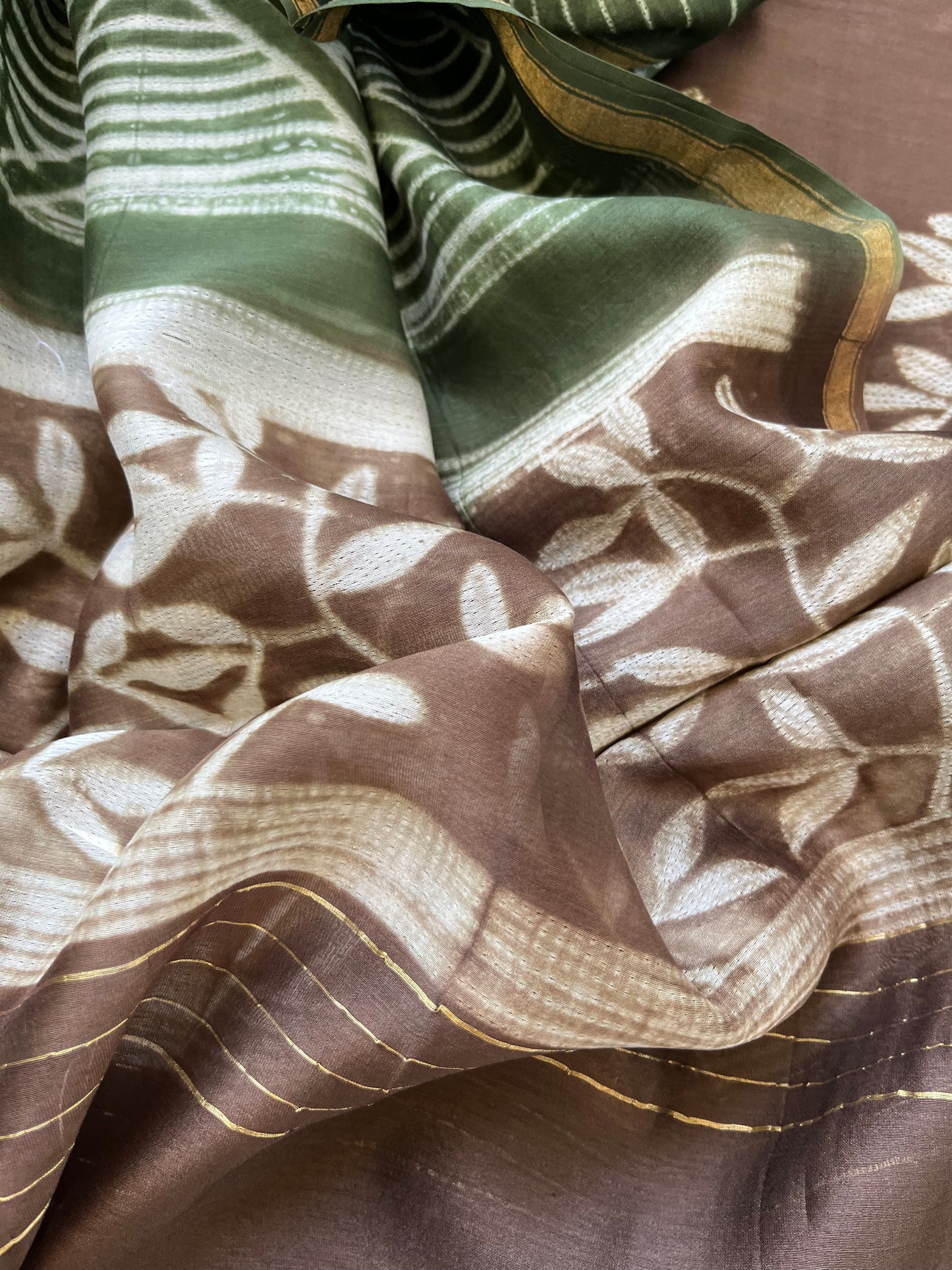 Shibori chanderi kurta dupatta