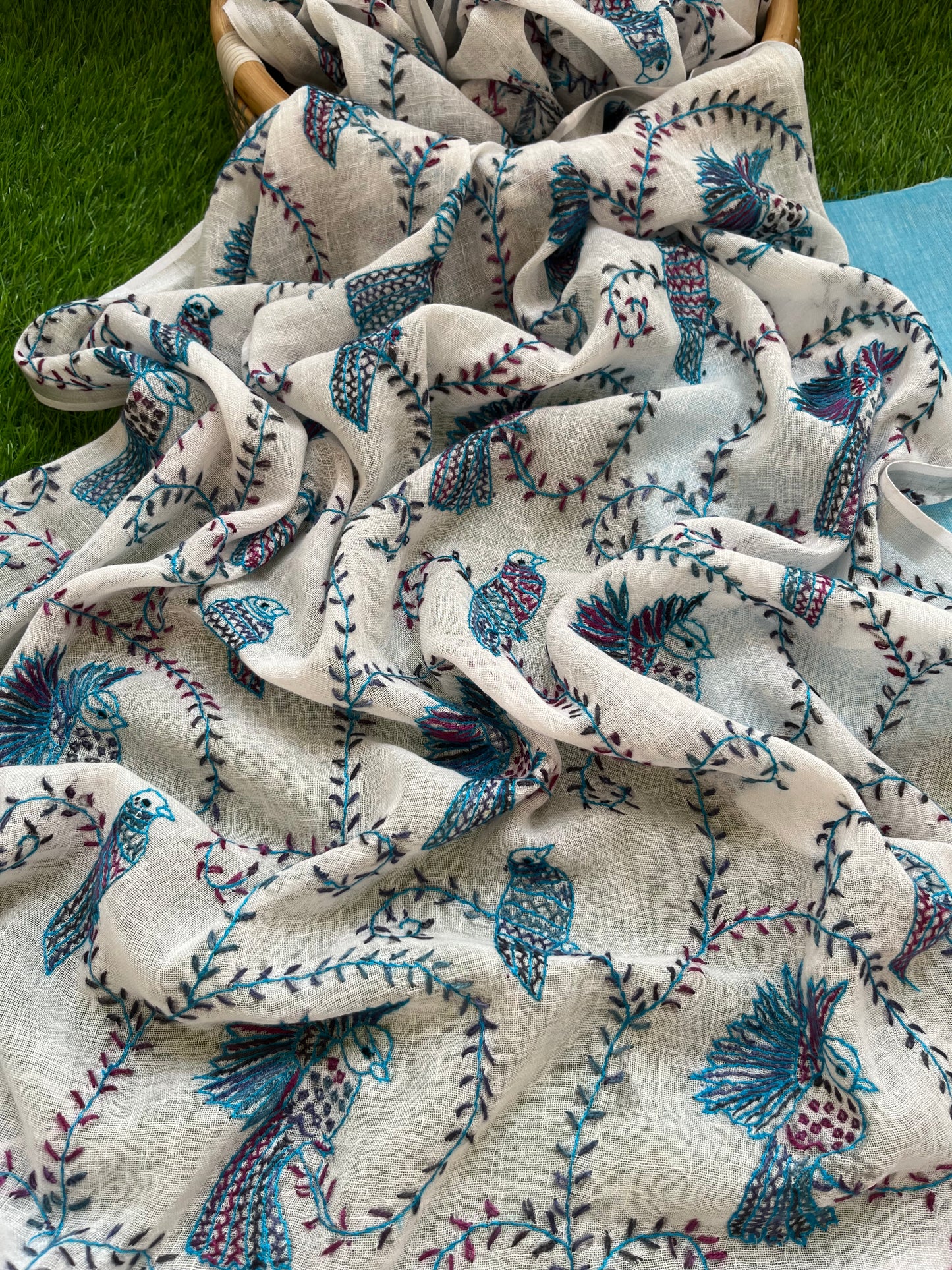 Linen sozni Dupatta set