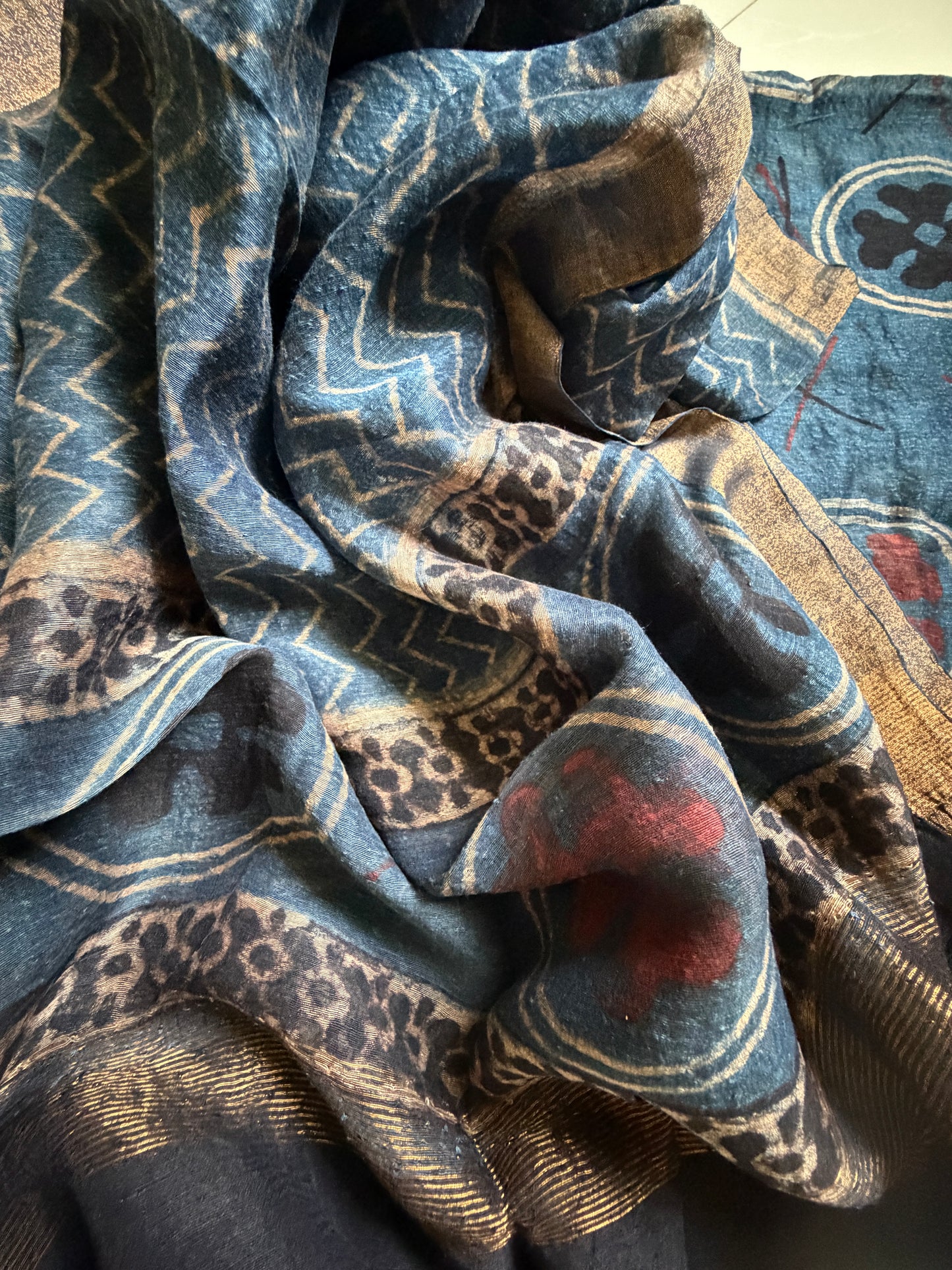 Linen Ajrakh Kurta and dupatta