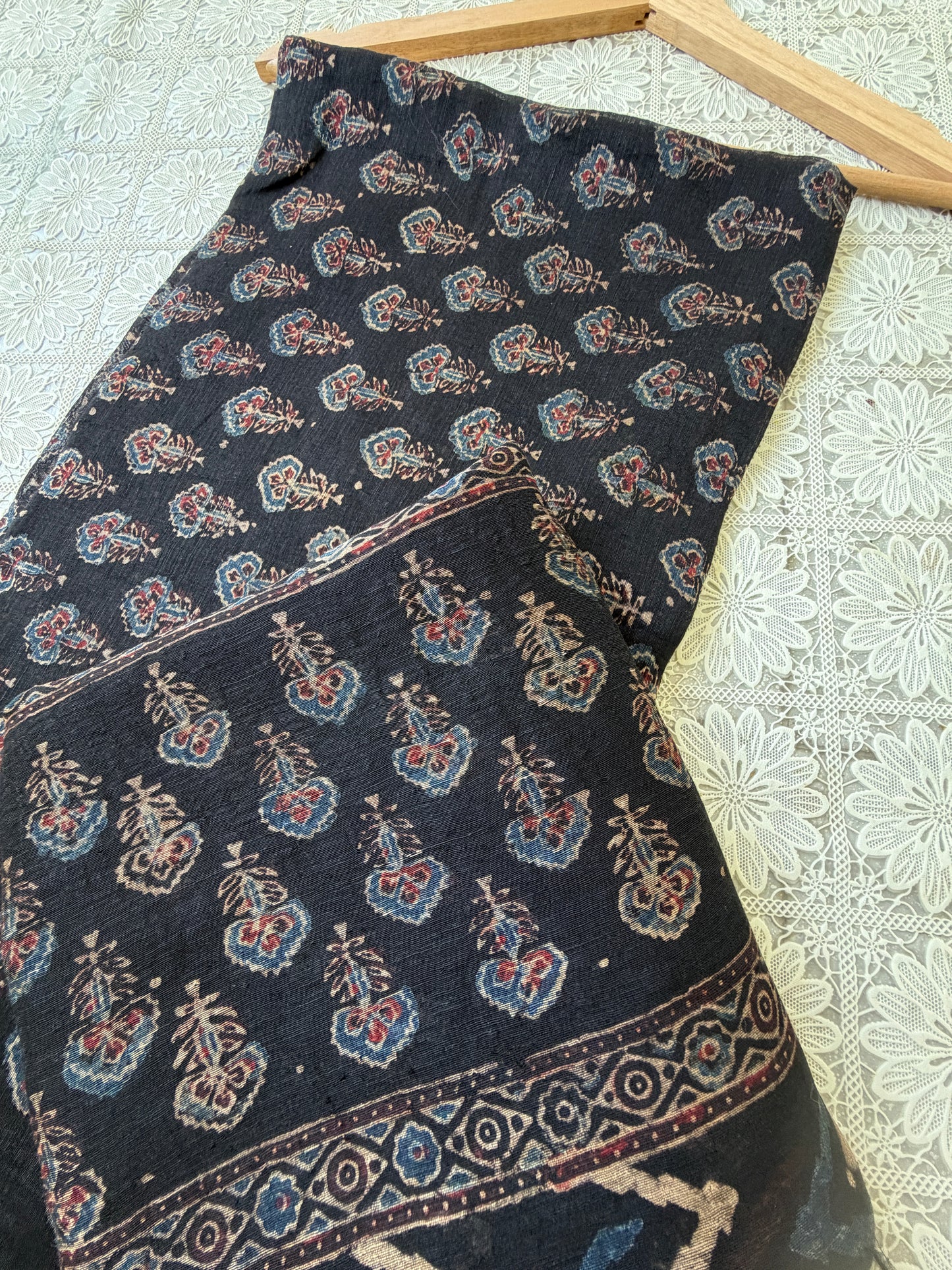 Linen Ajrakh Kurta and dupatta