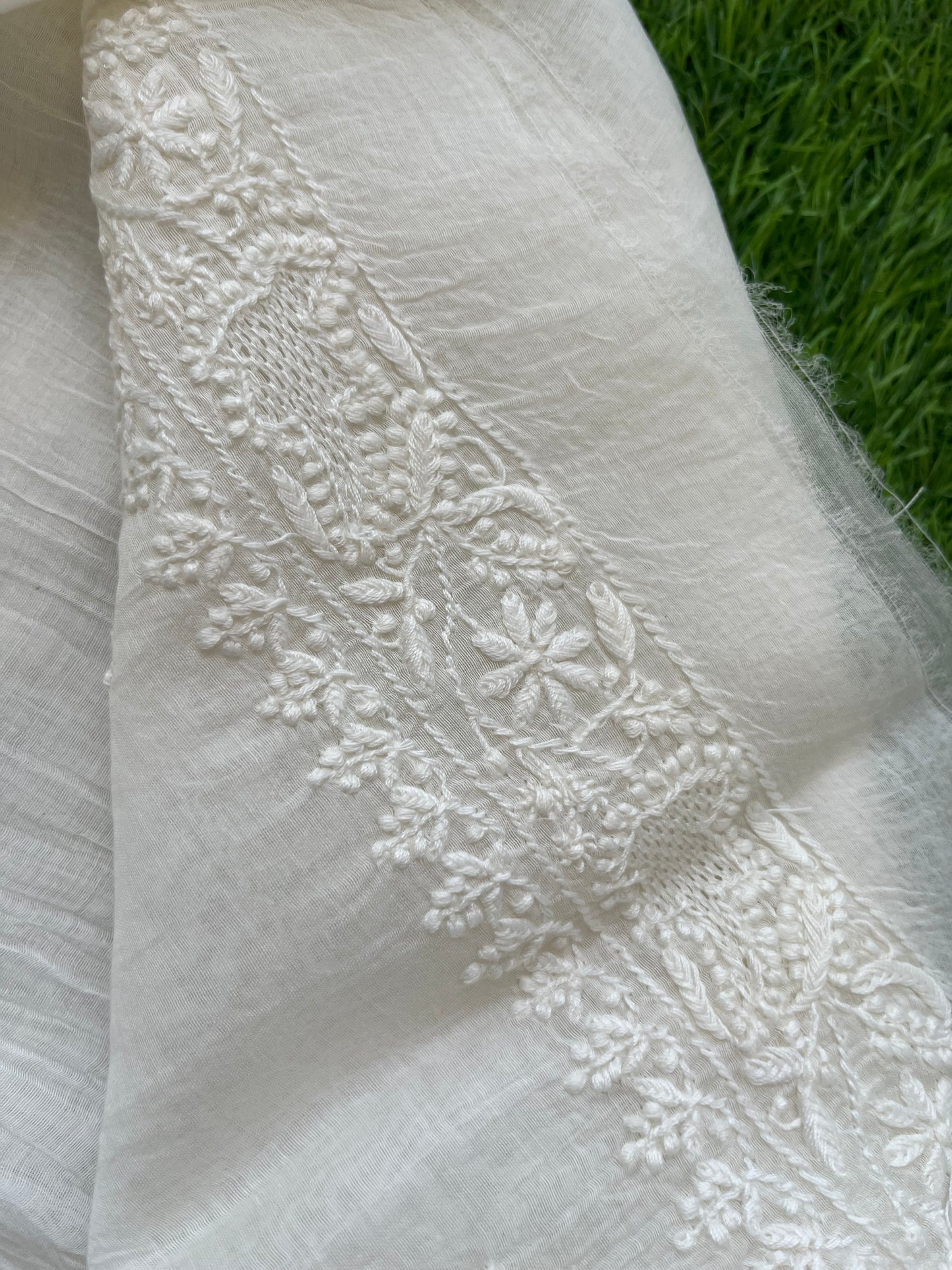 Chanderi chikankari kurta