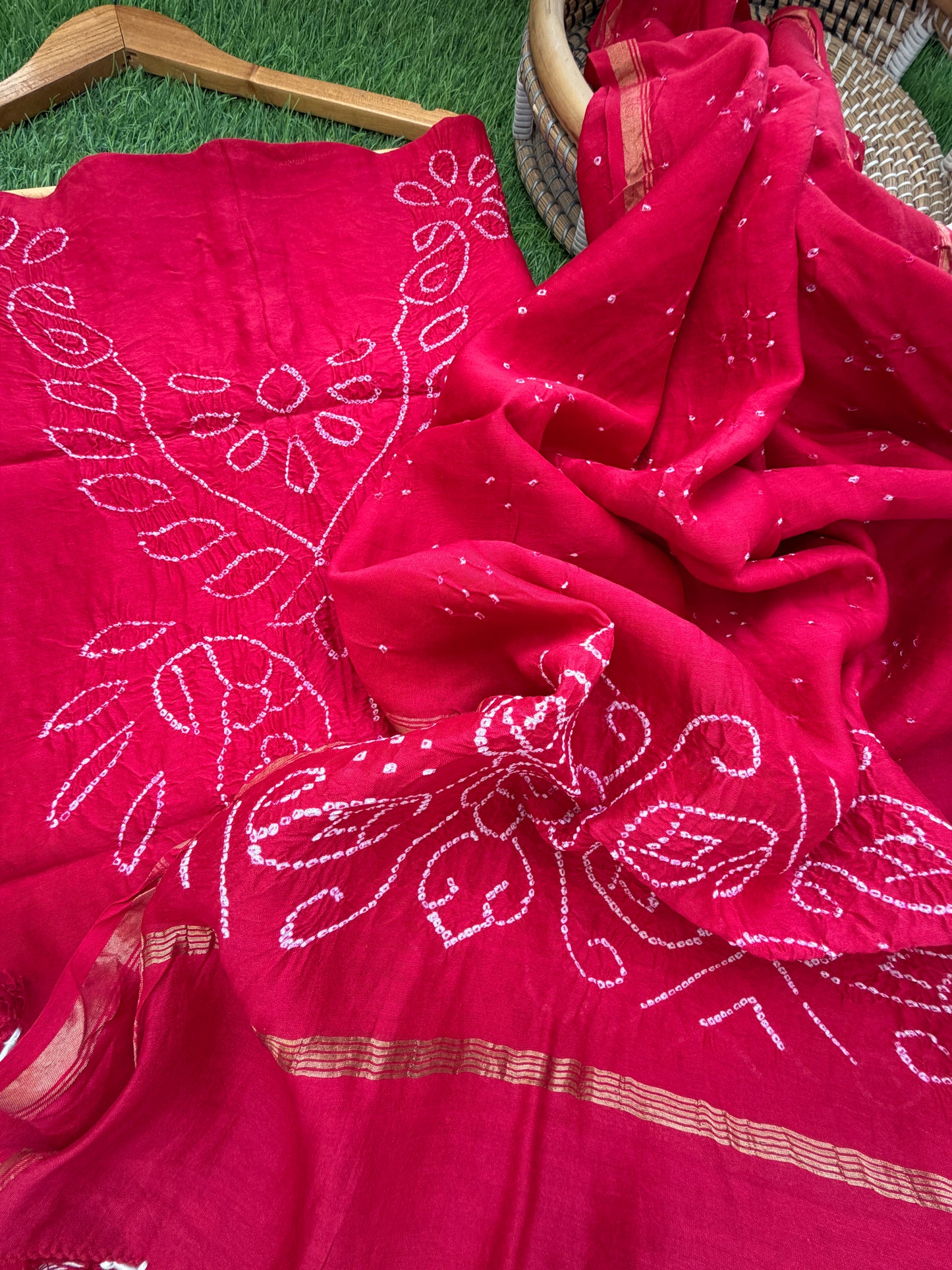 Chanderi Bandhani kurta dupatta