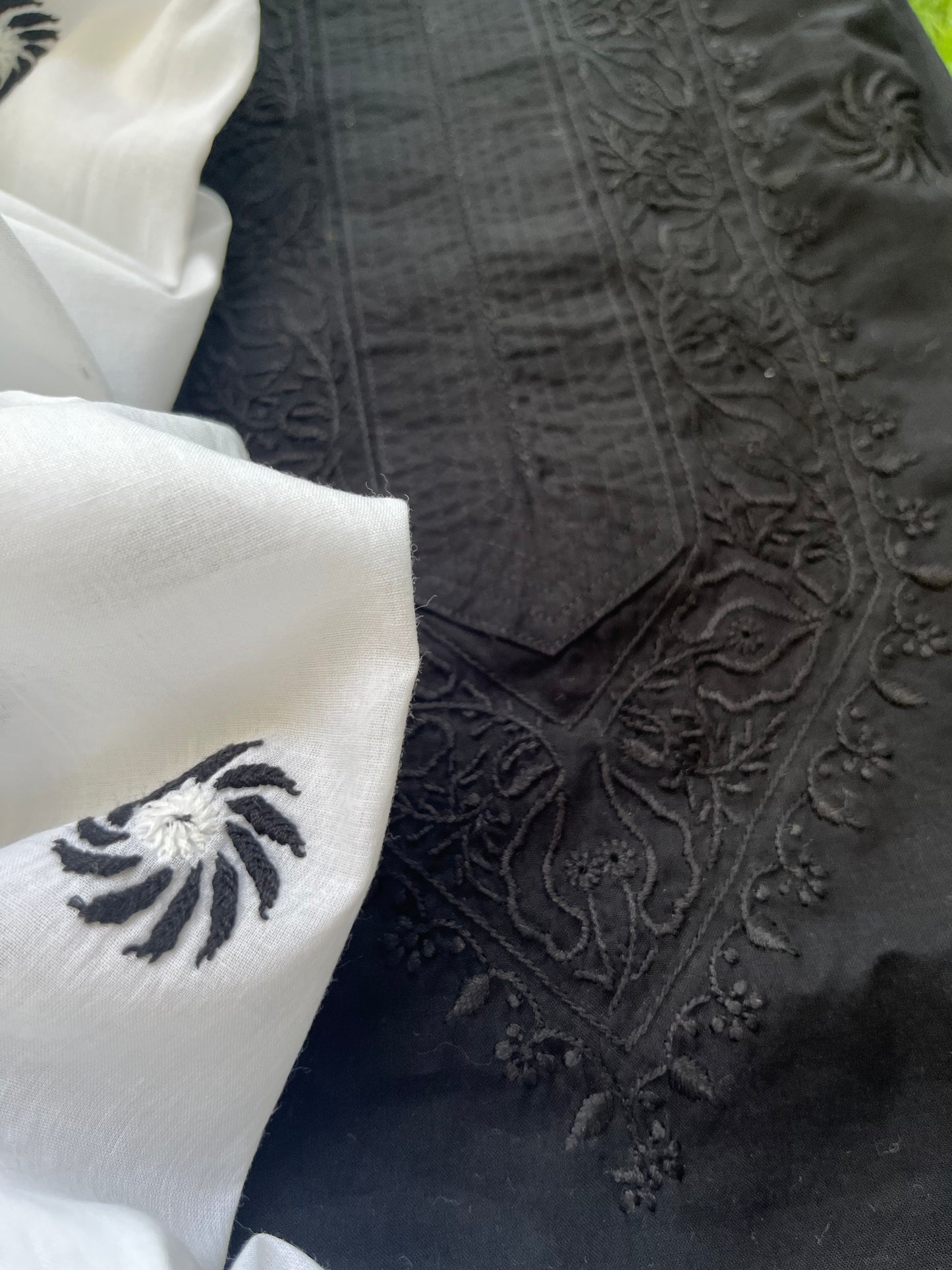 Cotton chikankari kurta dupatta