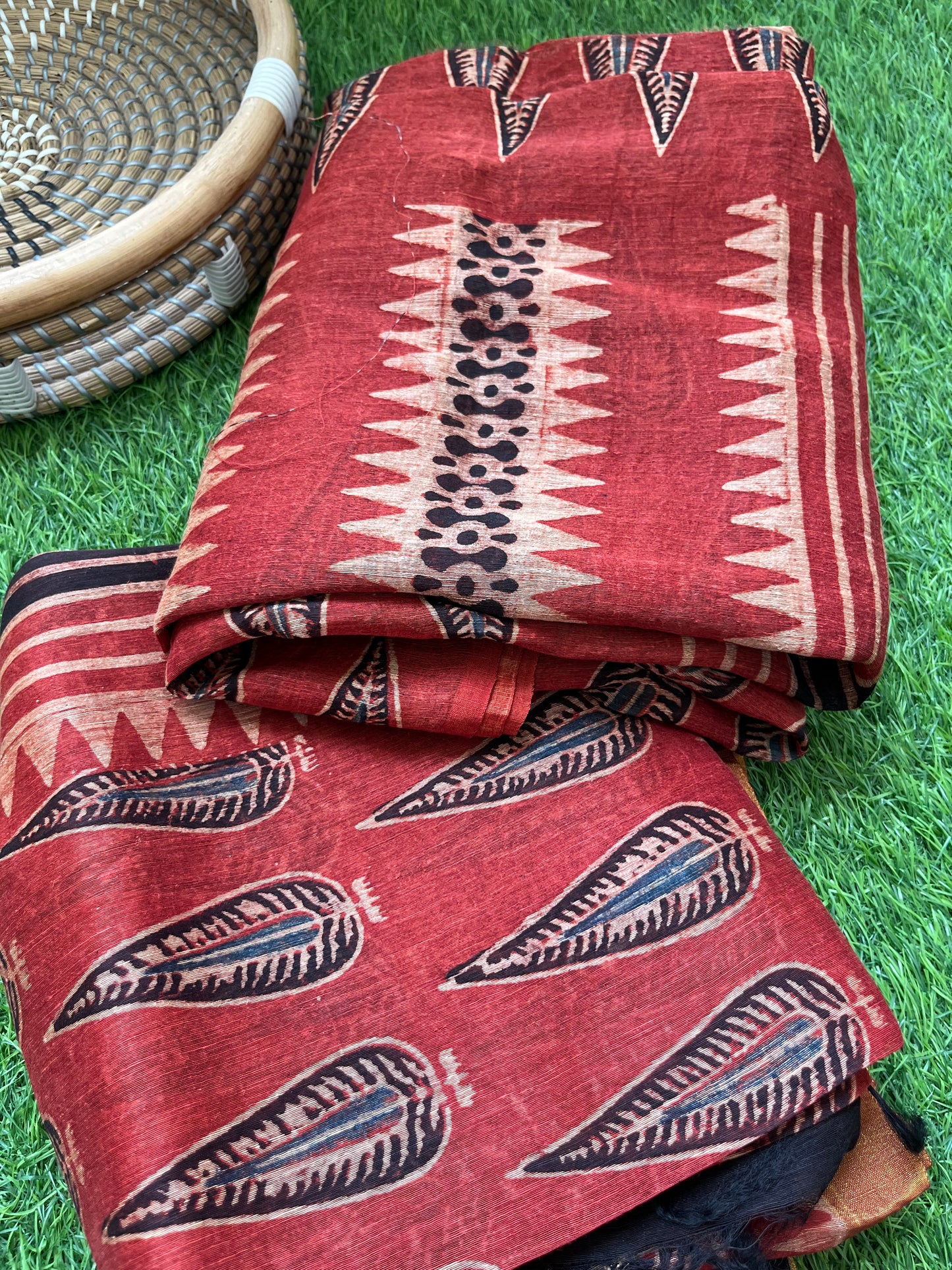 Linen Ajrakh Kurta and dupatta