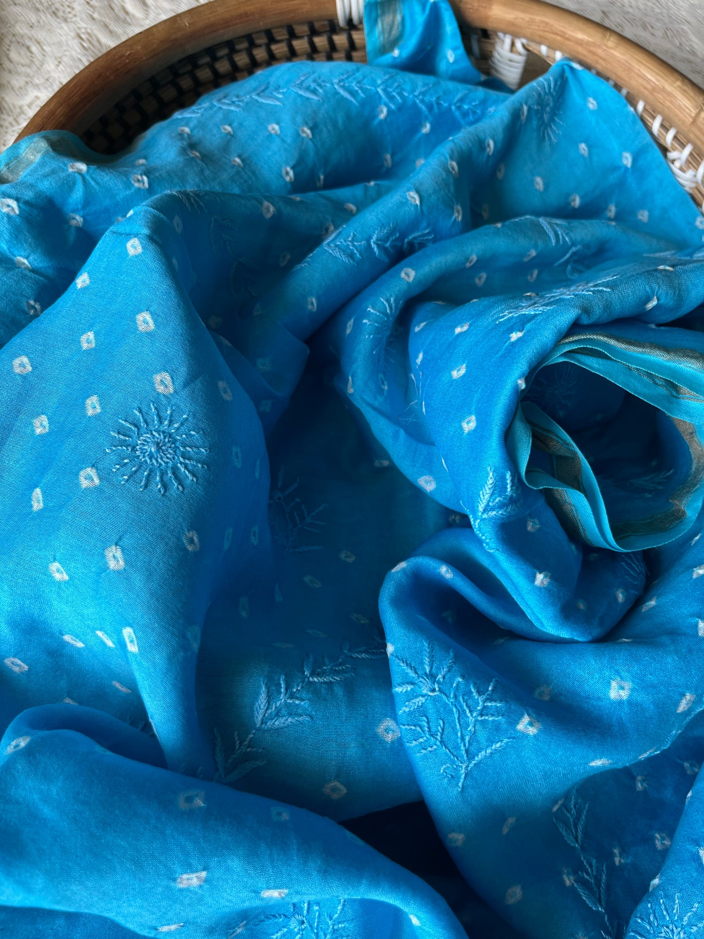 Cotton kurta bottom chikankari dupatta