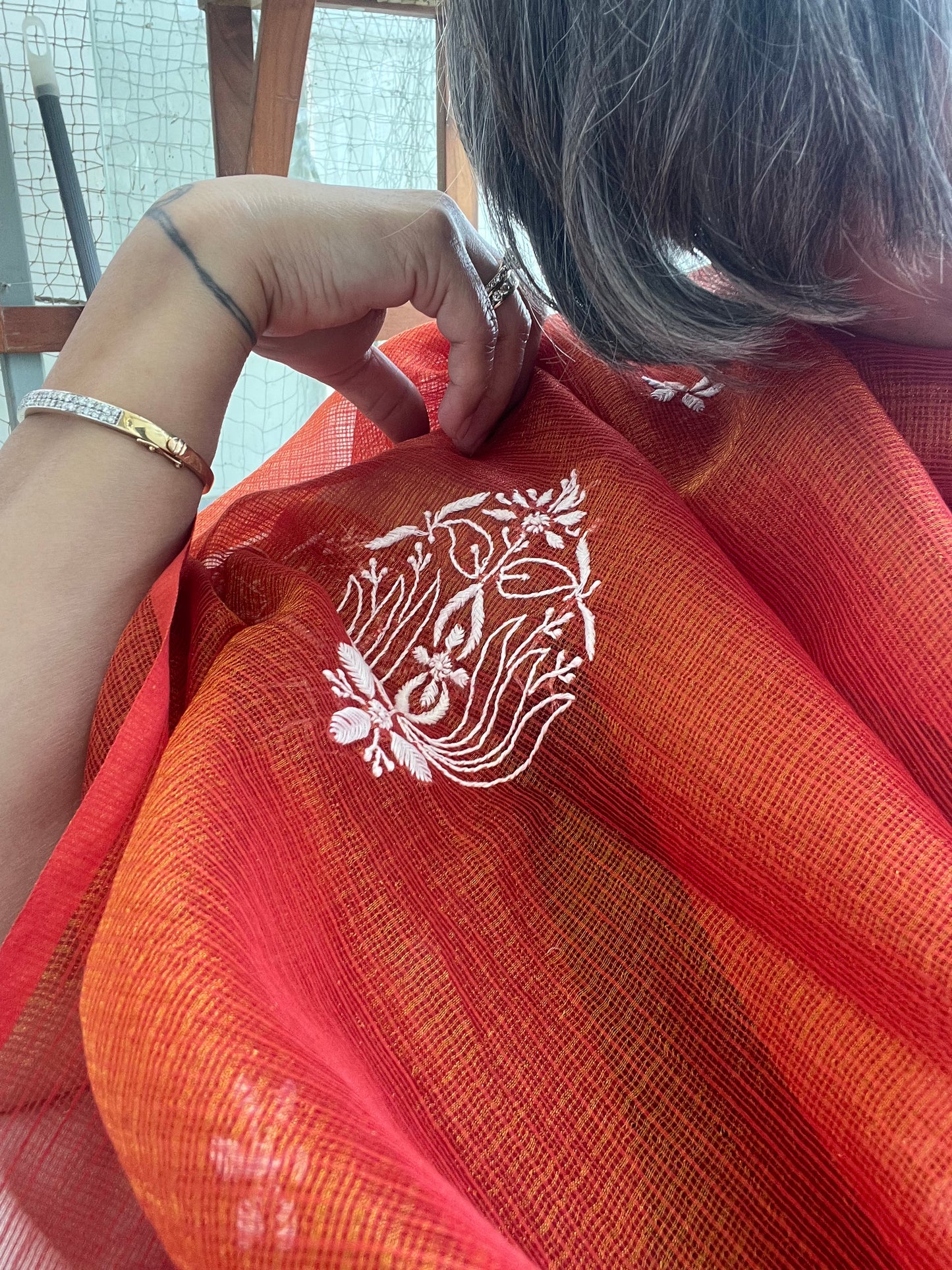 Kota tissue chikankari Dupatta