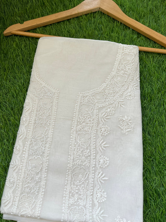 Chanderi chikankari kurta