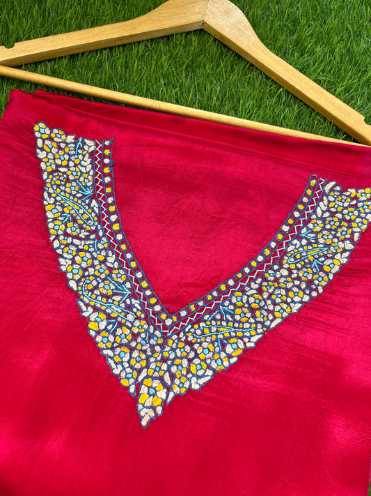 Mashru Silk kashmiri work kurta