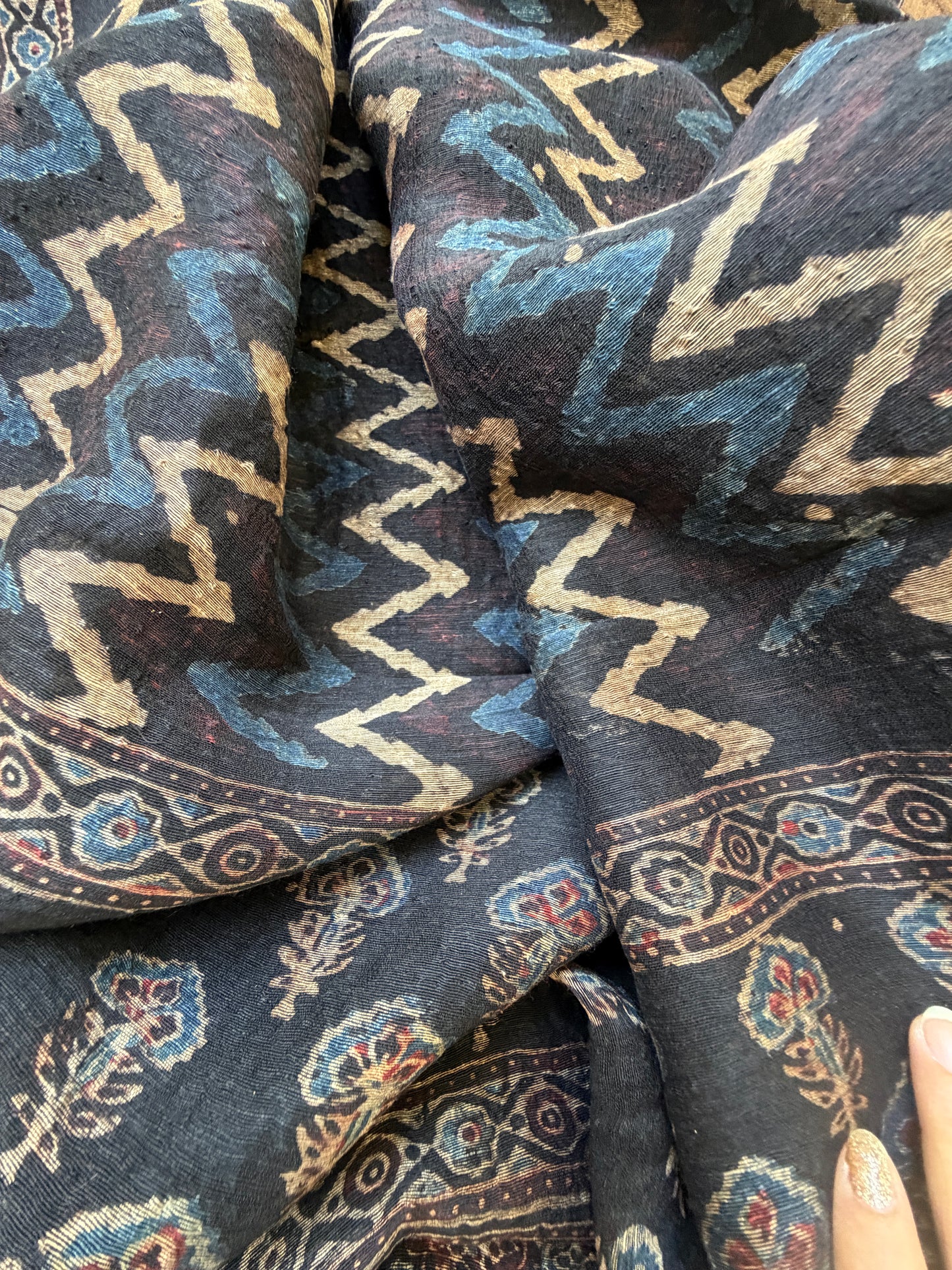 Linen Ajrakh Kurta and dupatta