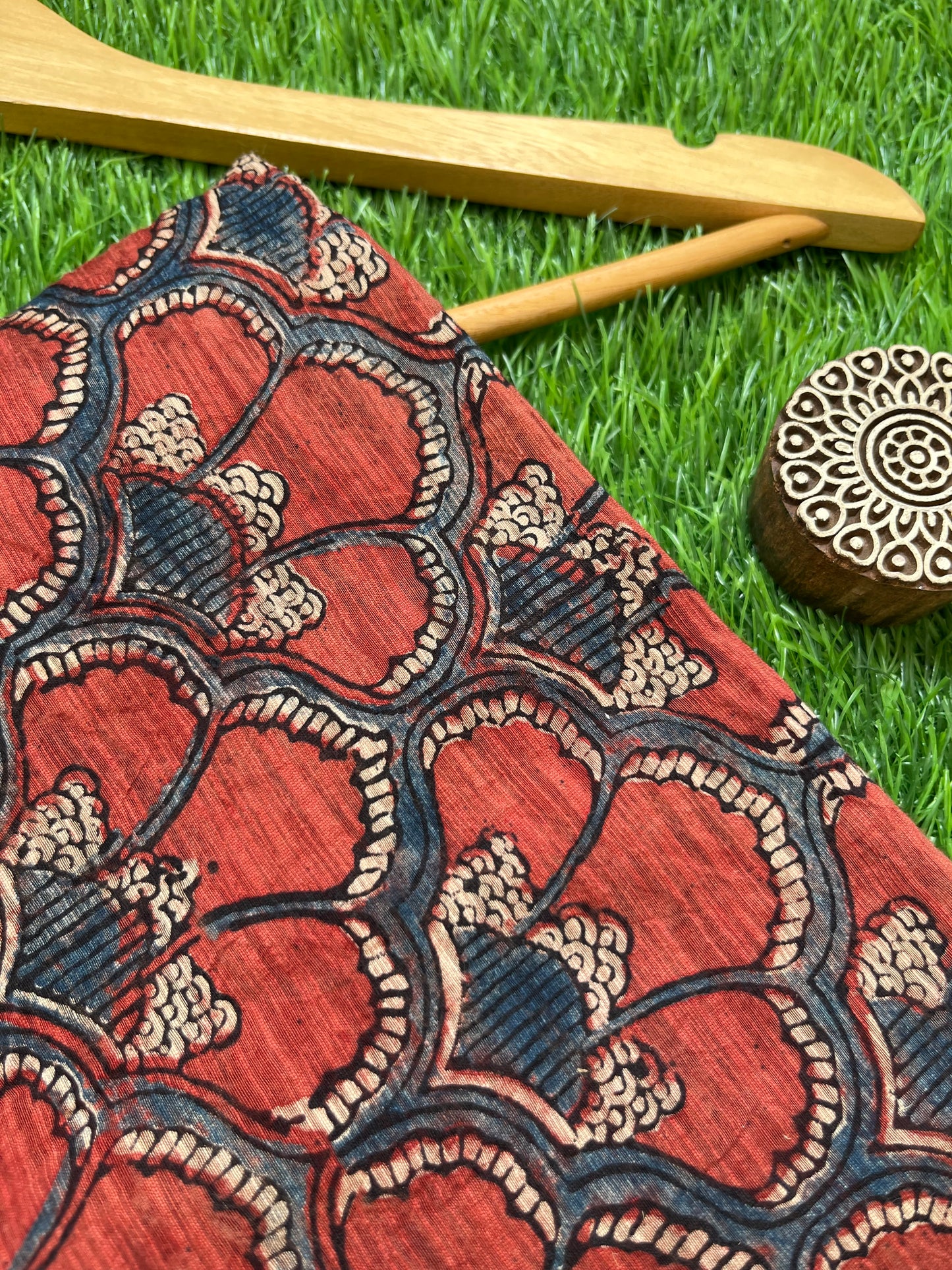 Ajrakh Chanderi fabric