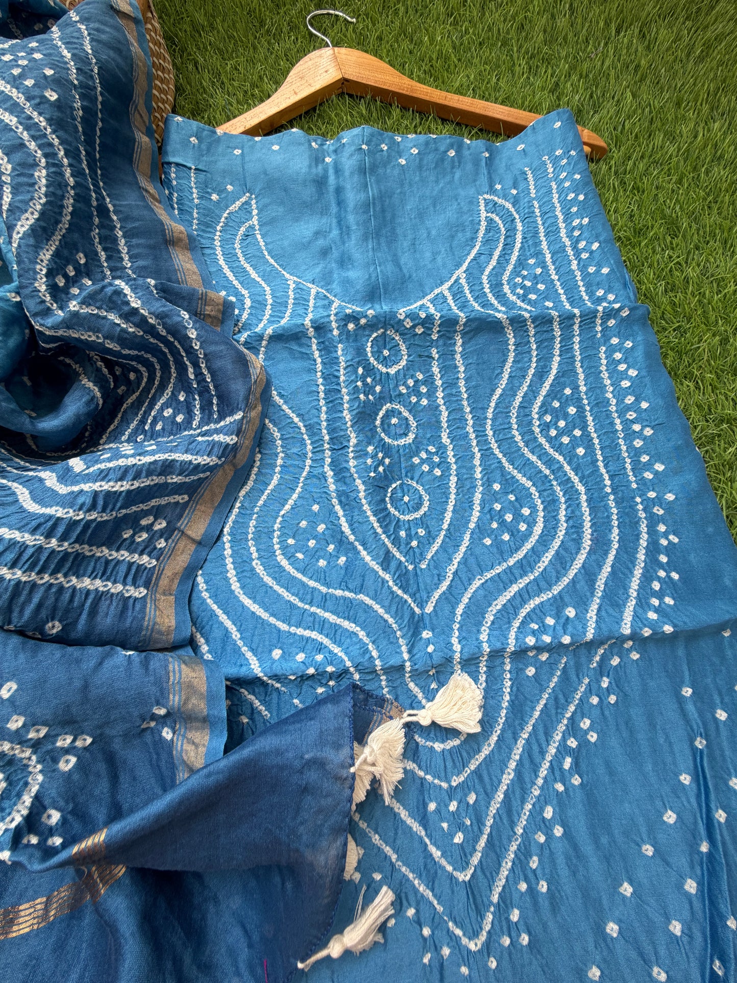 Chanderi Bandhani kurta dupatta