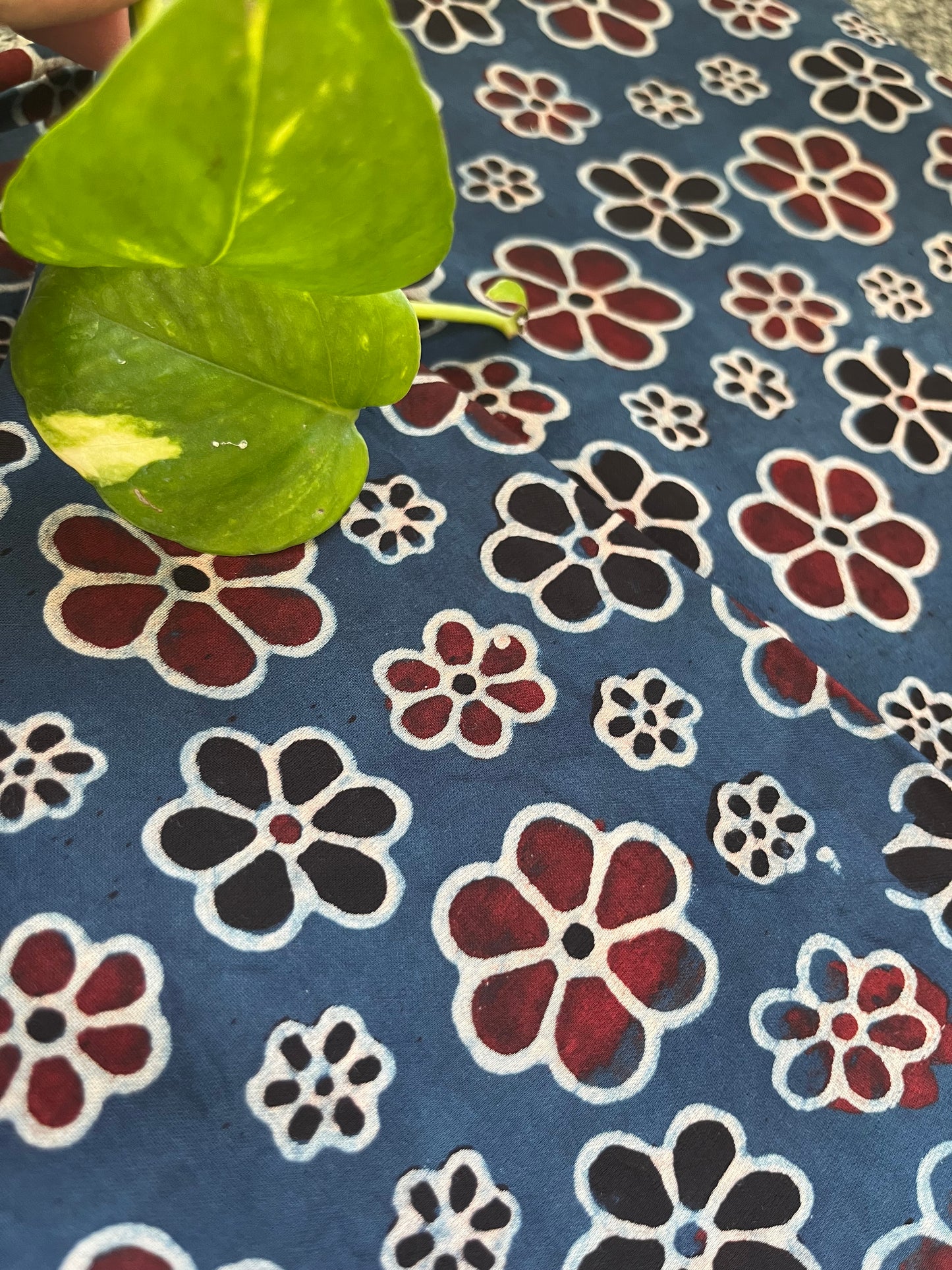 Modal Silk ajrakh fabric