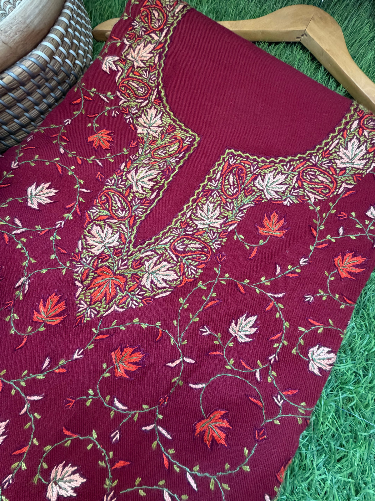Woollen hand embroidered suit