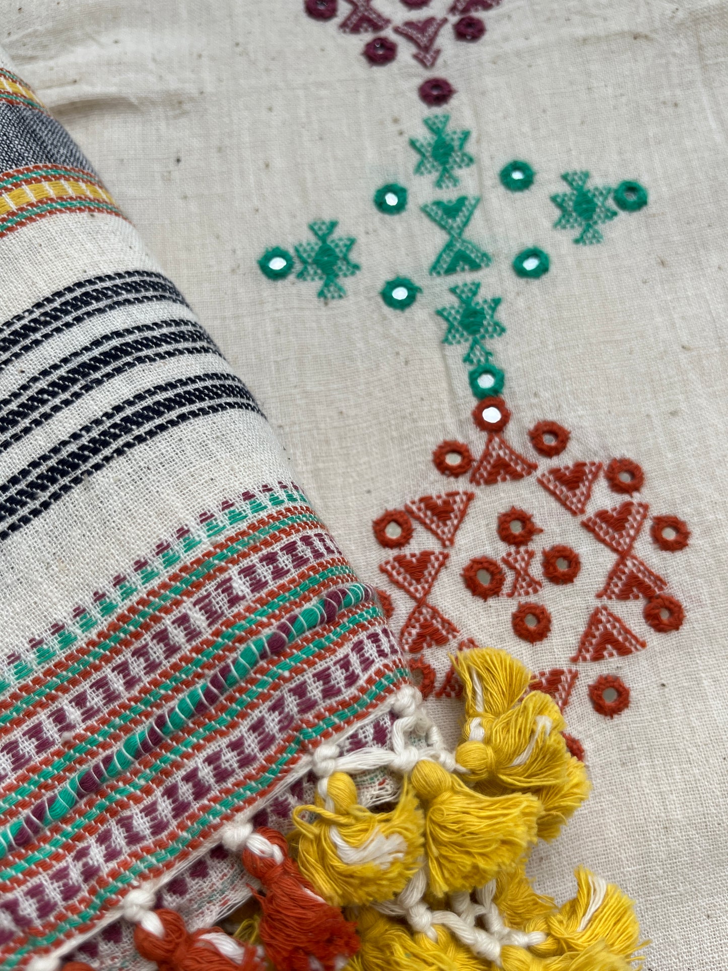 Handwoven organic kala Cotton kurta bottom dupatta (Copy)