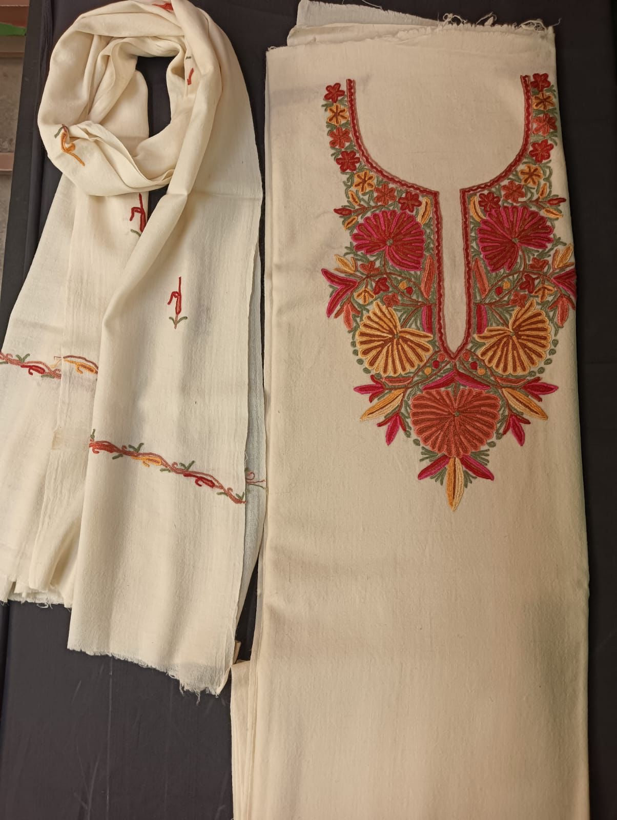 Woollen hand embroidered suit