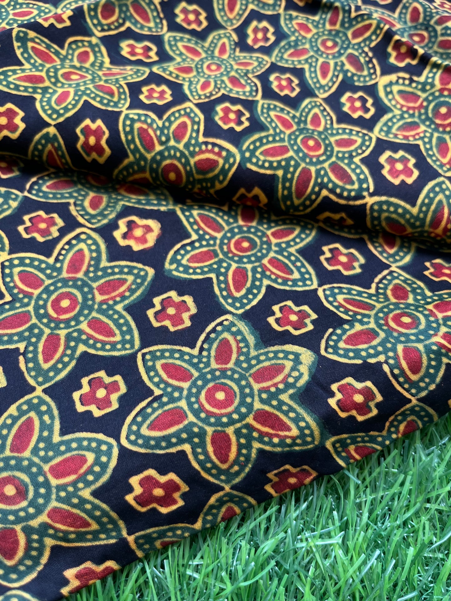 Modal Silk ajrakh fabric