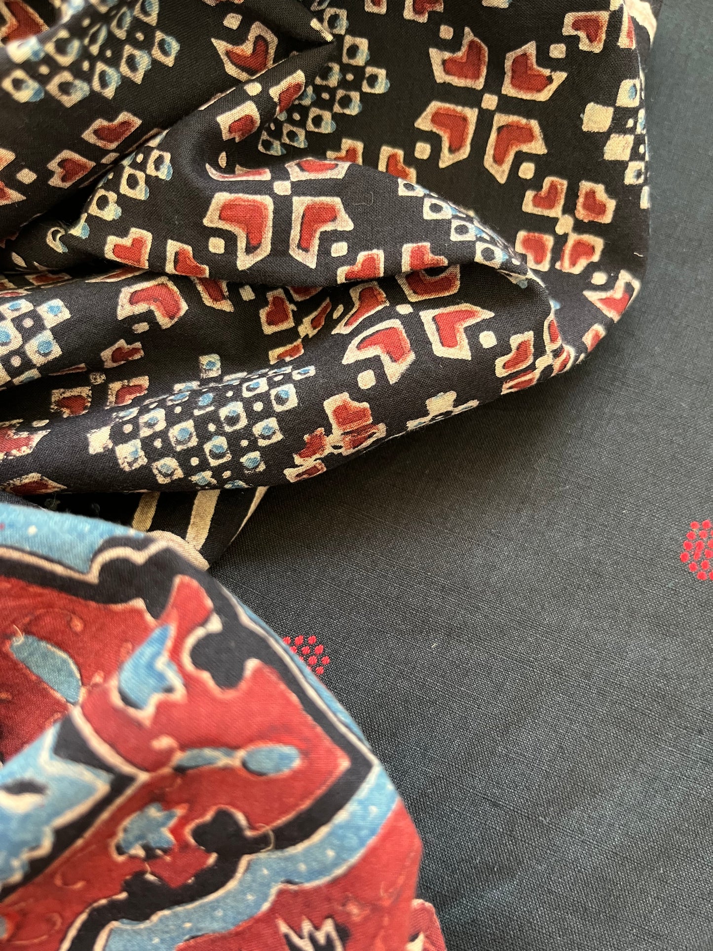 Cotton mangalgiri kurta bottom cotton ajrakh dupatta