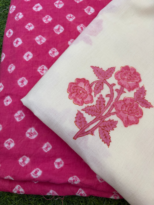 Cotton bandhani and print set