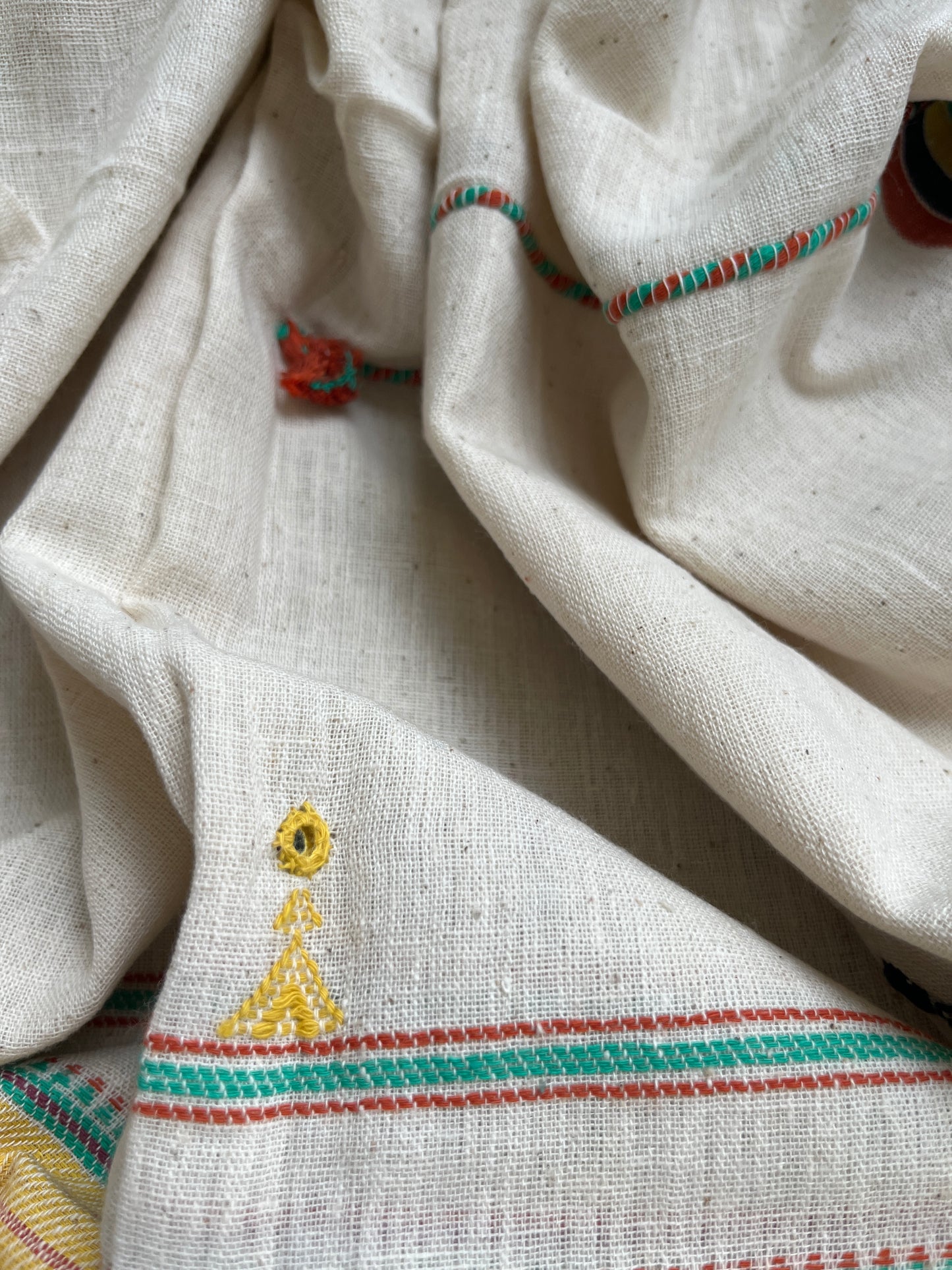 Handwoven organic kala Cotton kurta bottom dupatta