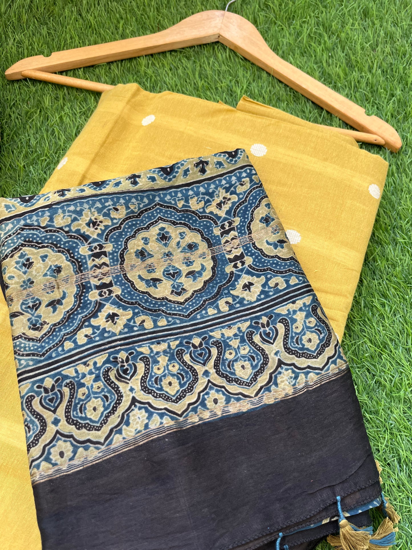 Chanderi ajrakh dupatta mangalgiri kurta bottom
