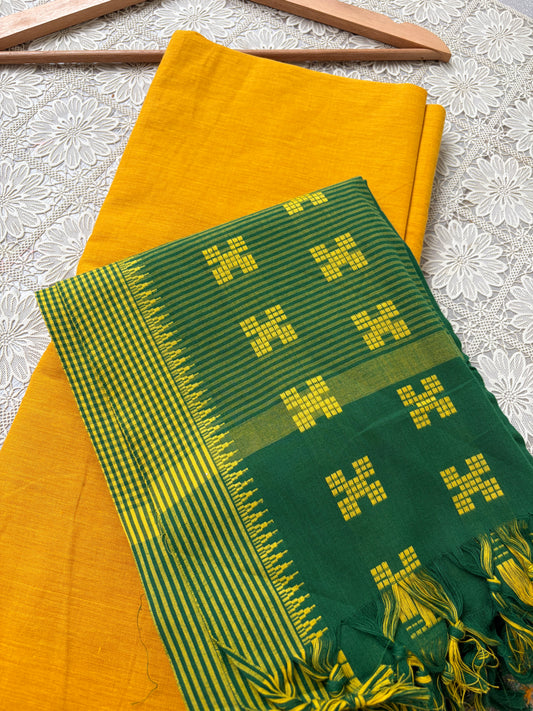 Mangalgiri Cotton 3 pc set - kurta bottom Dupatta