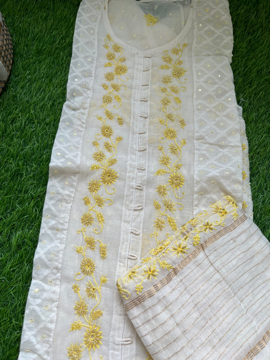 Chanderi Chikankari Kurta Dupatta