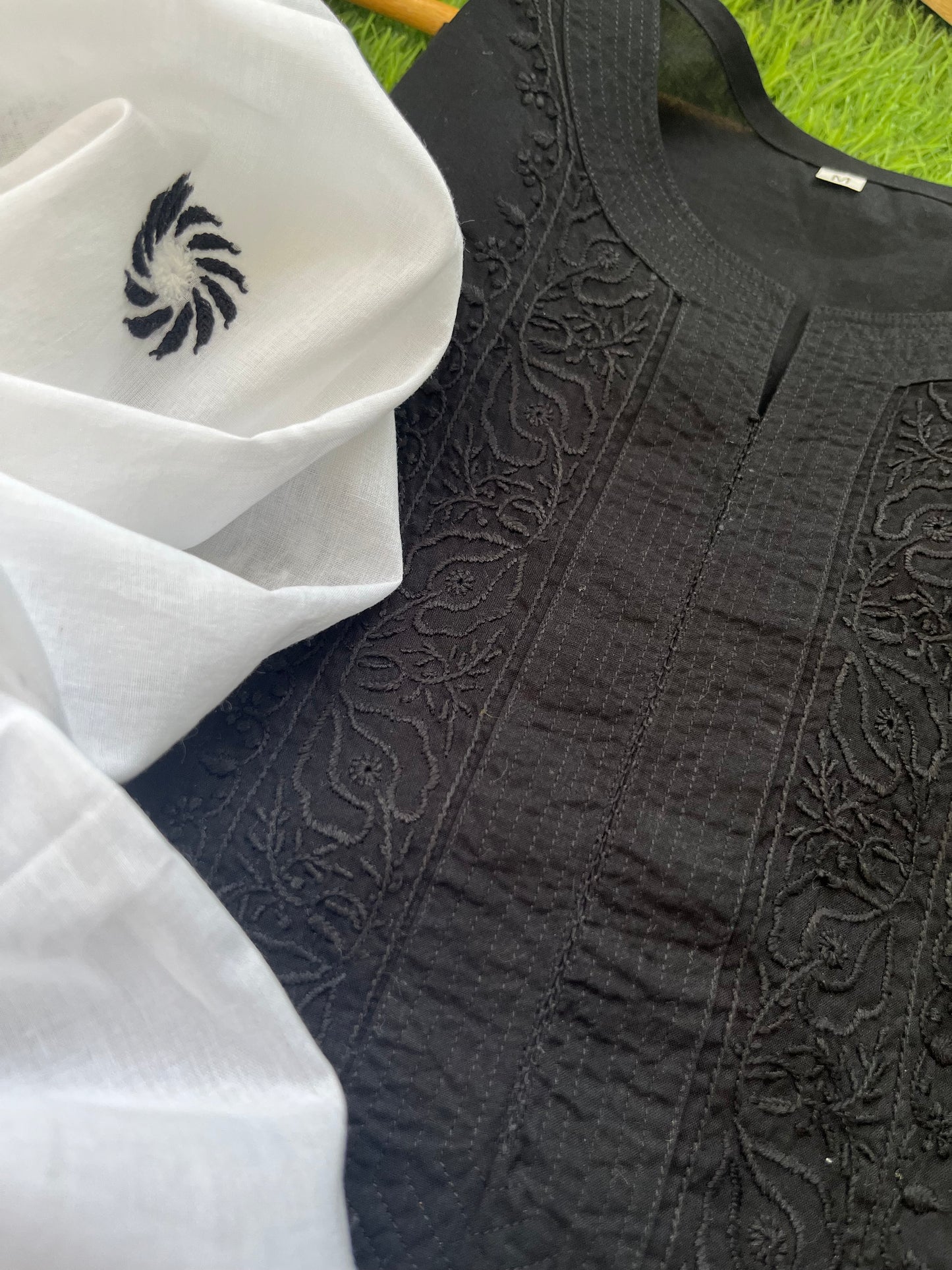 Cotton chikankari kurta dupatta