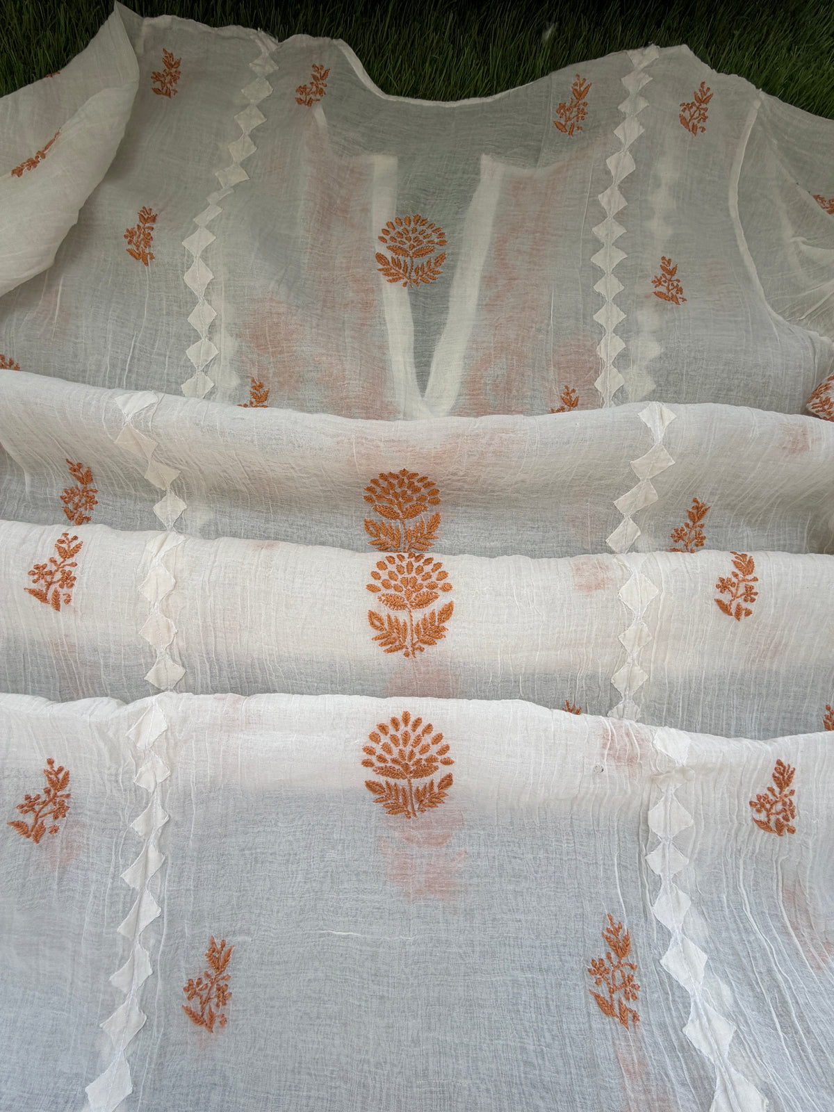 Chikankari daraz chanderi Kurta