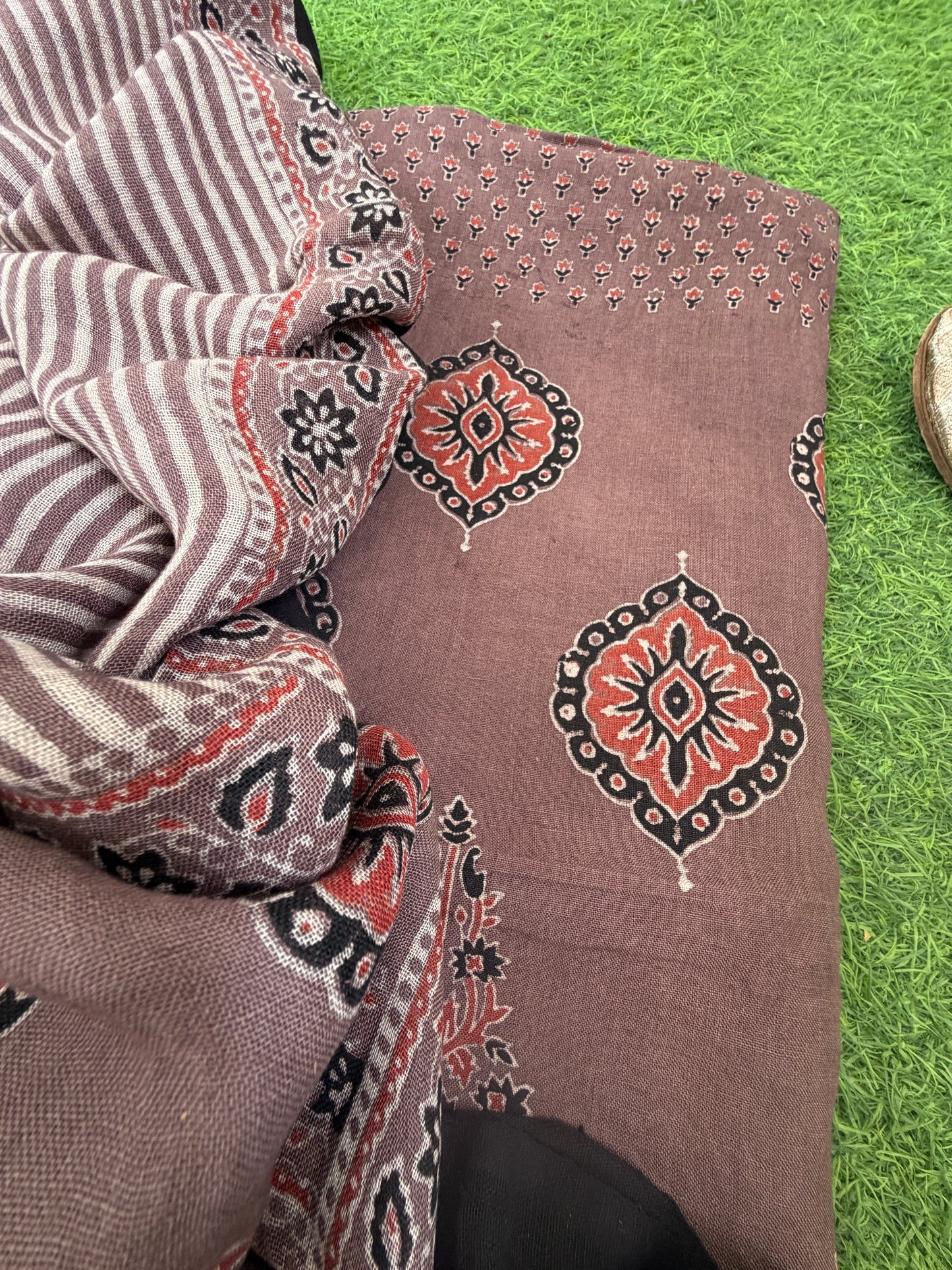 Linen Ajrakh Kurta and dupatta