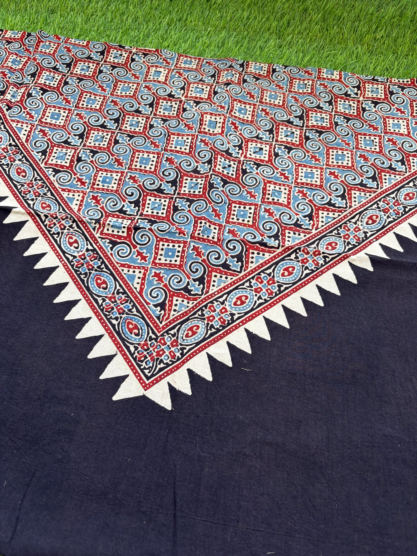 Cotton Ajrakh patterned fabric