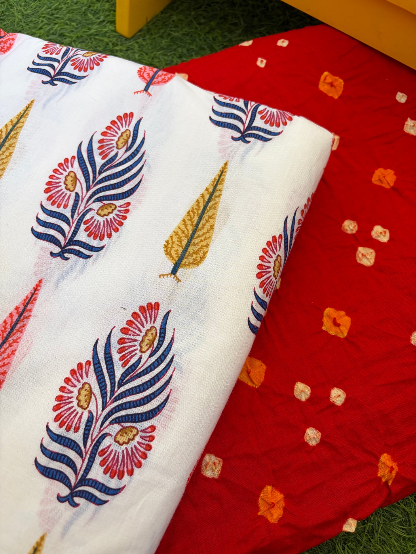 Cotton bandhani and print set