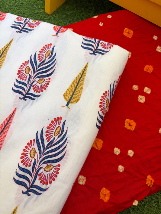 Cotton bandhani and print set