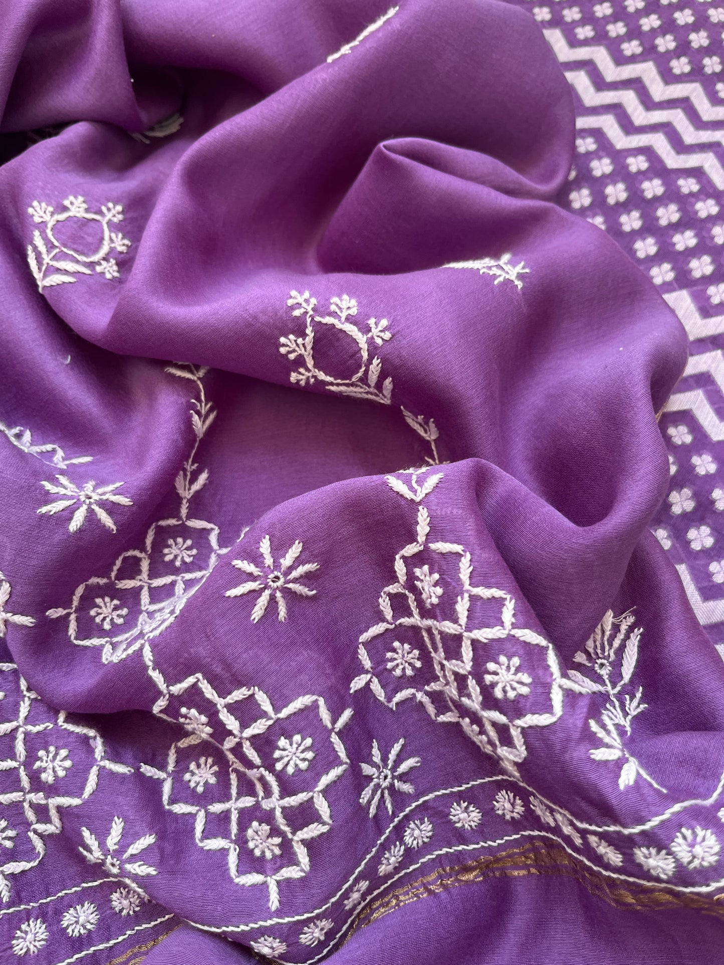 Jaamdani kurta chikankari dupatta