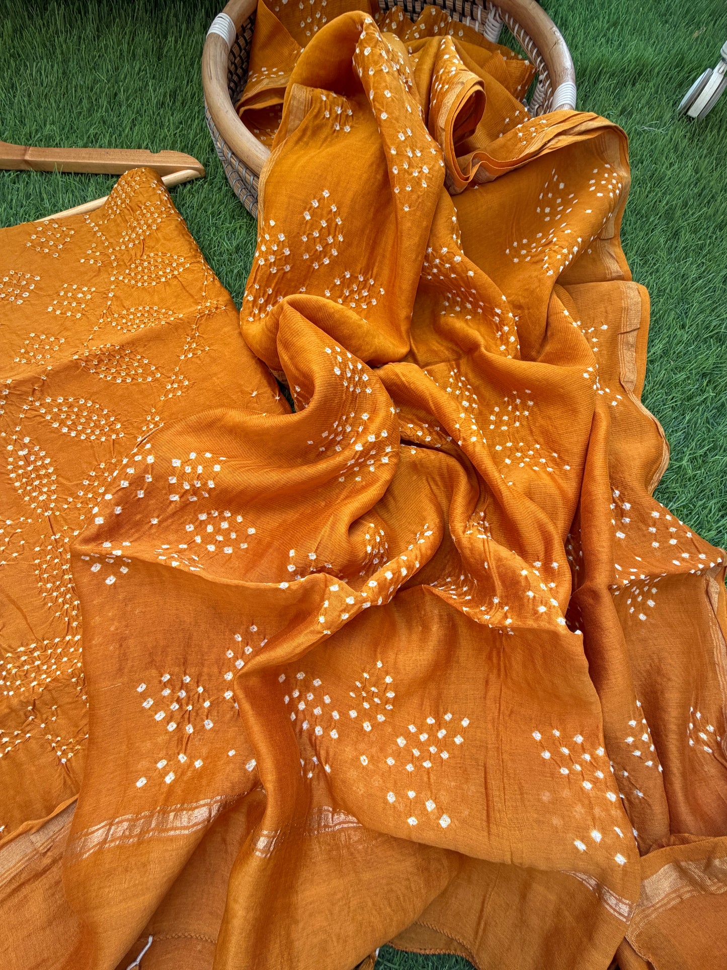 Chanderi Bandhani kurta dupatta