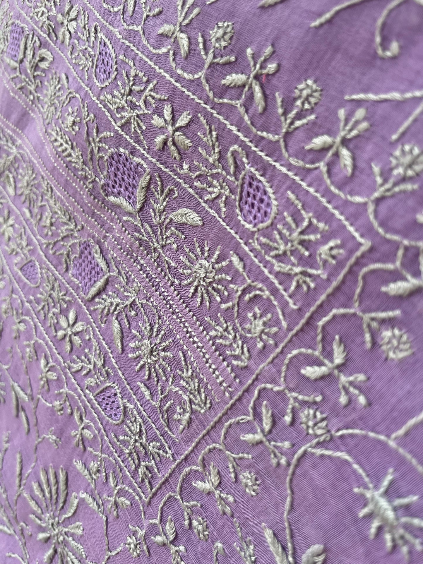 Chanderi chikankari kurta