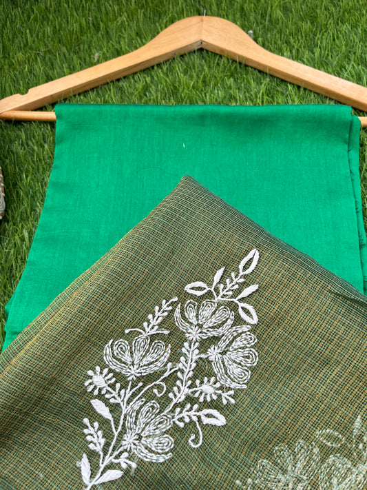 Chanderi kurta kurta fabric kota silk chikan work dupatta