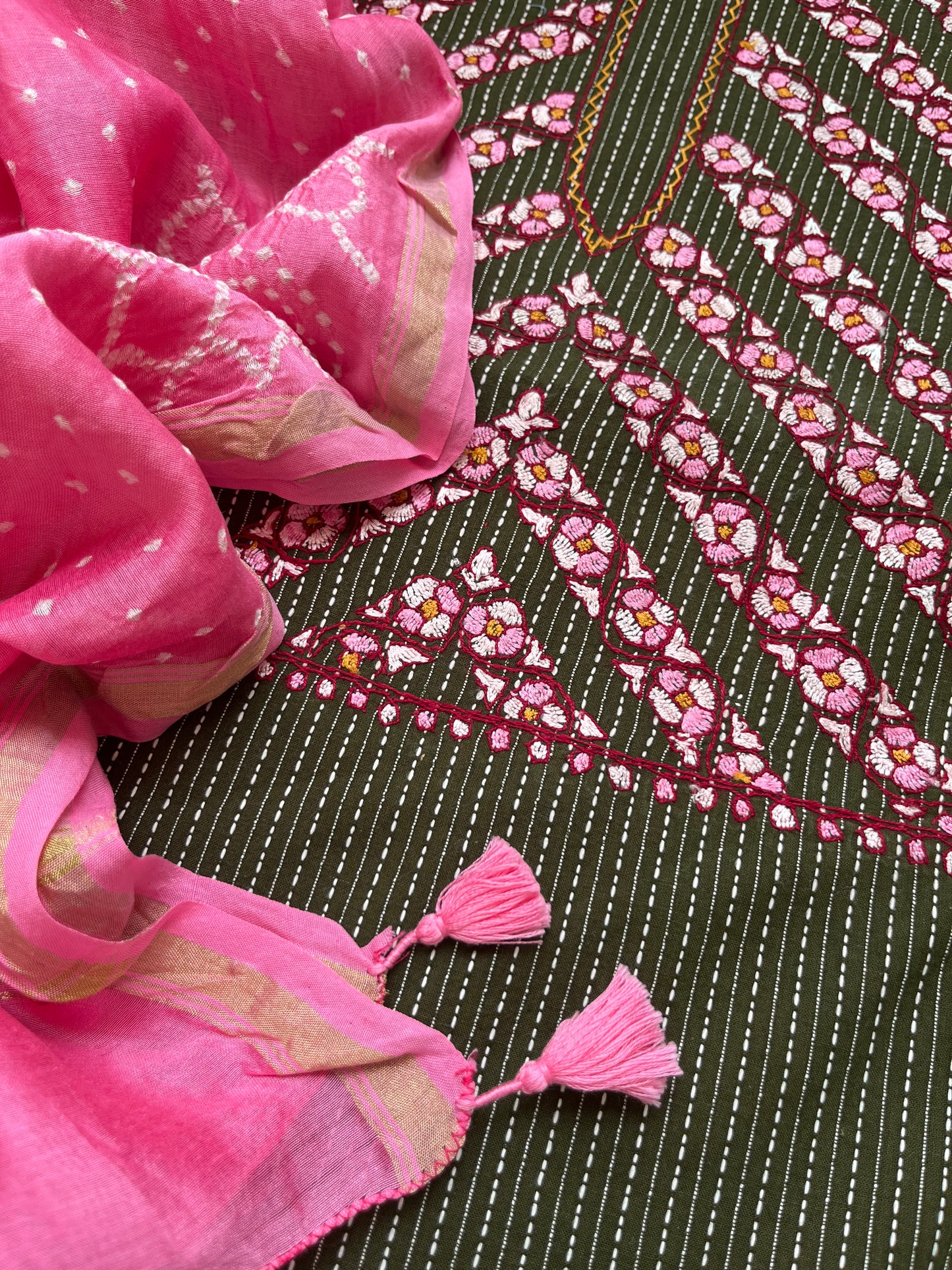 Cotton kashmiri work kurta