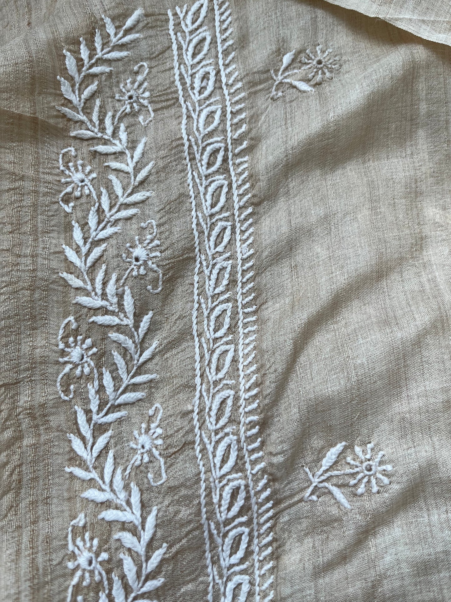 Tussar Silk Chikankari kurta  Dupatta