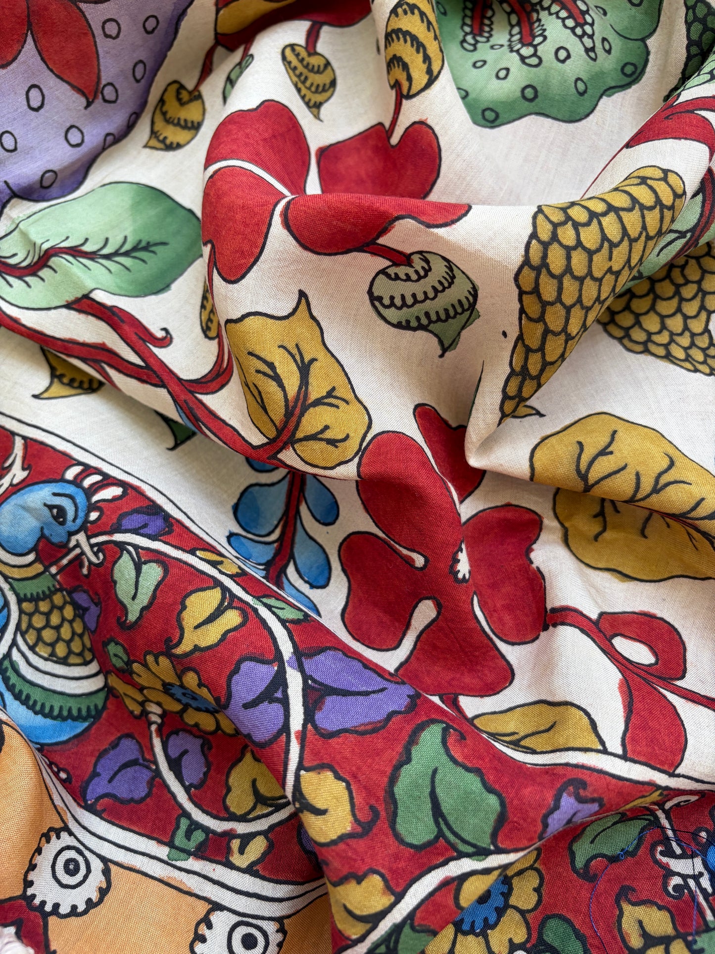 Kalamkari Dupatta with cotton kurta Bottom Fabric